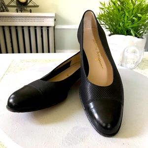Salvatore Ferragamo leather cap toe flats, shoes